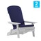 Flash Furniture White Folding Adirondack Chairs-Blue Cushions, 2PK 2-JJ-C14505-CSNBL-WH-GG - alternate 5